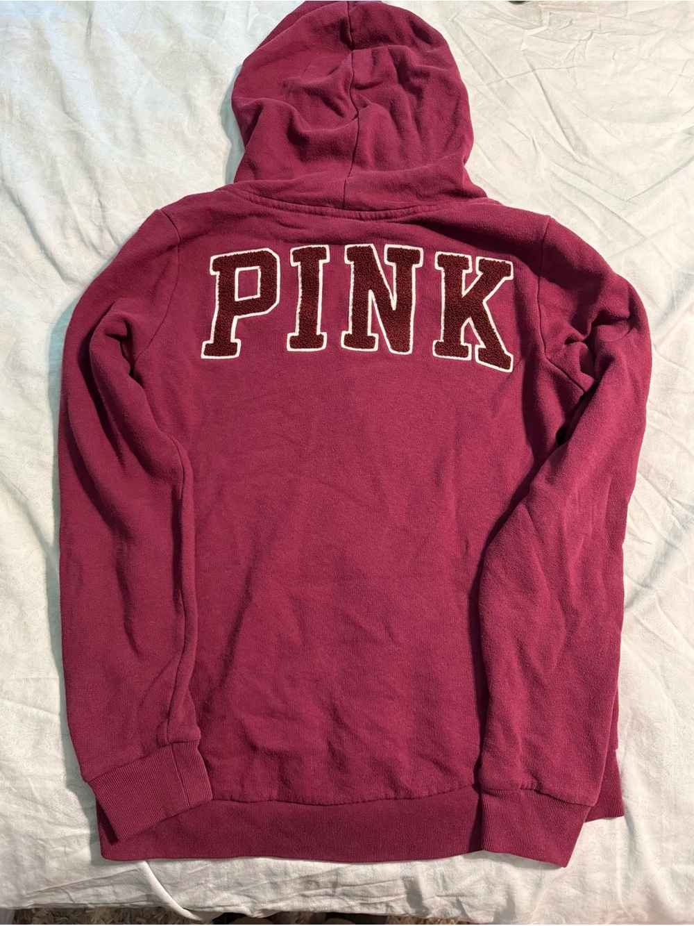 Victoria's Secret PINK Hooded Crewneck Sweater - Berry Plum